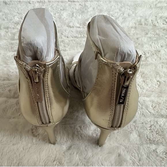 Unisa Un Fennie Gold Strappy Zip Up High Heels - Size 6.5 - Picture 4 of 7